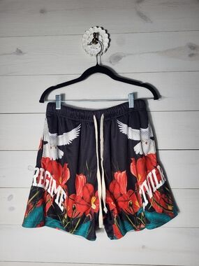CIVIL REGIME Athletic Shorts Tropical Bloom Floral Dove Limited Edition